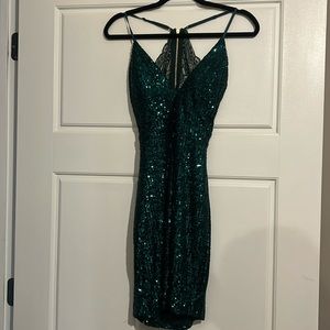 Green sequin dress